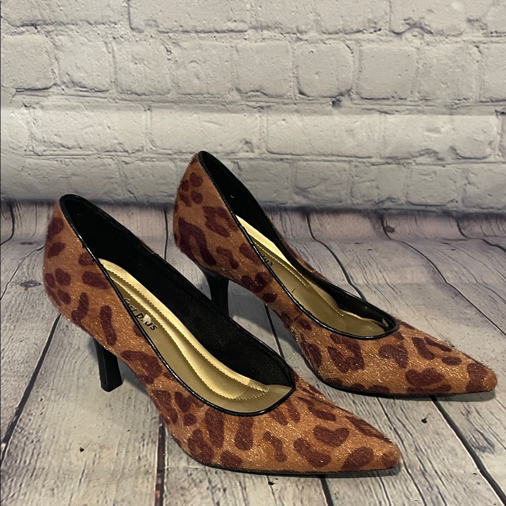 comfort plus by Predictions Leopard-Print Pointed Toe Pumps - Brown